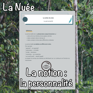 La notion du mois : la personnalité